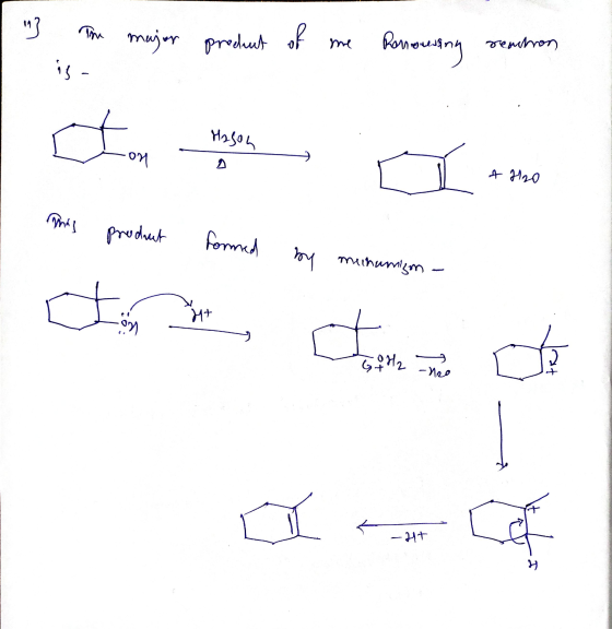 ? Time major product of Romousing remton 11 - Х. Hason от Н & H2O (ум imposed formed by meinamison н+ 6. 69 я, - d ) - Иор р