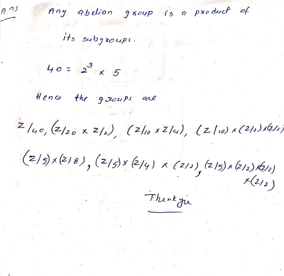 ㄇ Any abeļion its subjxoup .3 Henc the jxouP 40 / 乙110 5) X (2 (2 2) Thantgu