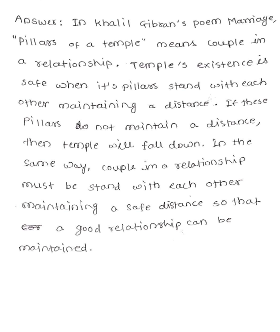 pillars distance If these a Pillass Answer: In khalil Gibrans poem Marriage of a temple means couple in a relationship, Te