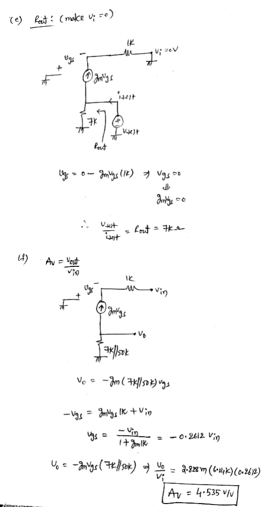 re) Rout: (mace u;=0) vi 20V Uqsu mugs Liteit I uselt Rout Ug = on Imgs lik) - Vgs to im se o .. * teit Rout - HK Test 4) Av