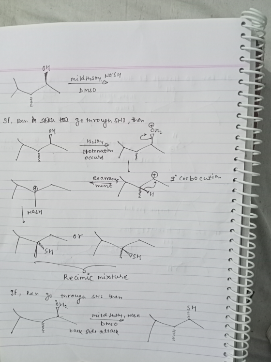 애 mildfasoy, NASH DMSO gf, Ran as soon the go through SHI, then on om M H2SO4 Protonation occurs Rearrange g Corbo cutian ☆ m