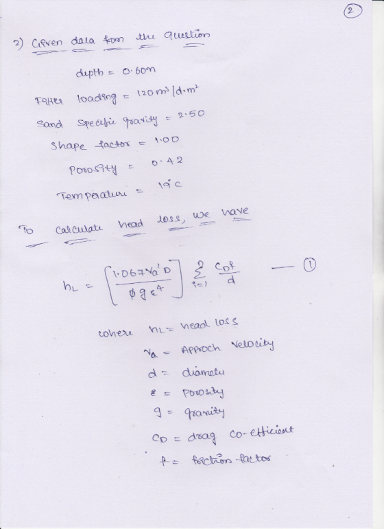 2 ?) CRven dala tom tlu questing putu loading= 120ms /d.m2 S hape -factor 10 o lo c toCatcut ead oss, we vave