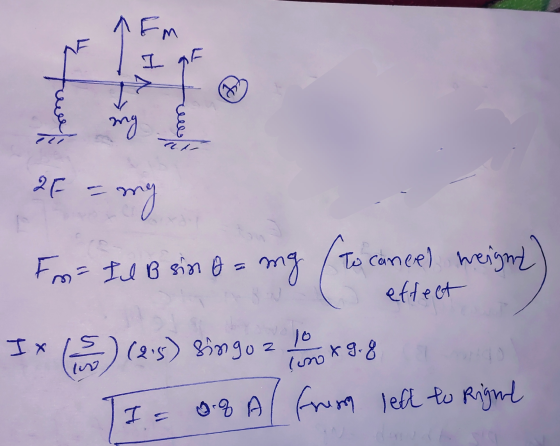 Fm I um my ai 26 - my Fm= II B sin o = mg mg (To cancel to cancel weight effect Ix (215) Singoa Tuno X g. 8 In Is 0-9 A 0.8 A