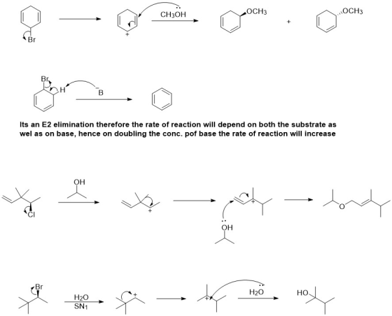 CH3OH OCH3 0CH3 | ) - ) . Its an E2 elimination therefore the rate of reaction will depend on both the substrate as wel as on