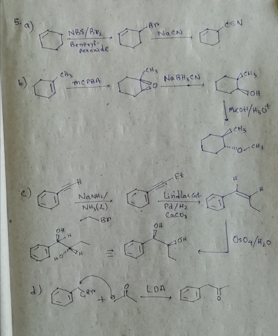 CEN Br NacN NBS/ Benzoyl- peronide NaBH₃ CN MCPBA OH Meot Hot SCH or CH3 NaNt2/ NH3(L.) Br Lindlas cat- Pd/H2 CaCO₃ O# OH VH