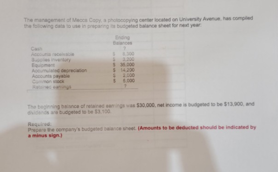 The management of Mecca Copy, a photocopying center located on University Avenue, has compiled the following data to use in p
