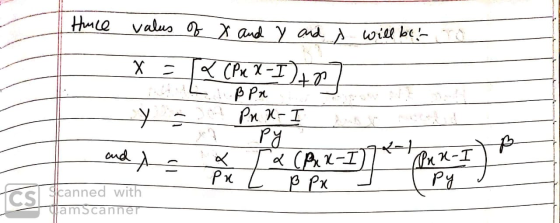 Huce valus of X and Y and s will be to x = a (Pre X-I 17 PLB Pro Dan Pn R-I - y = py and A Pur-I Ta CBX-IT L B PR en Py TCS s