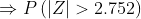 > P (Z| > 2.752)