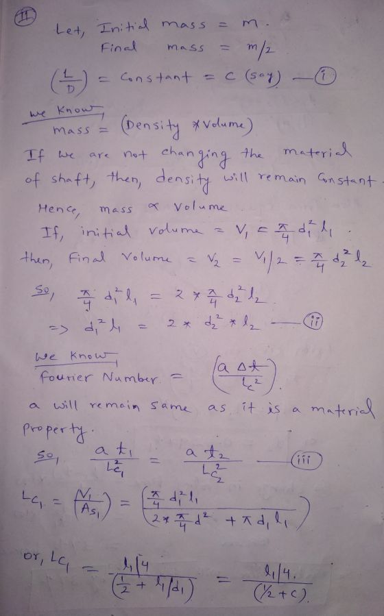 D Let Initial mass = m . Final mass = m/ (b) = constant = c (say) - 0 we know, we mass = (Density & Volume) If we are not cha
