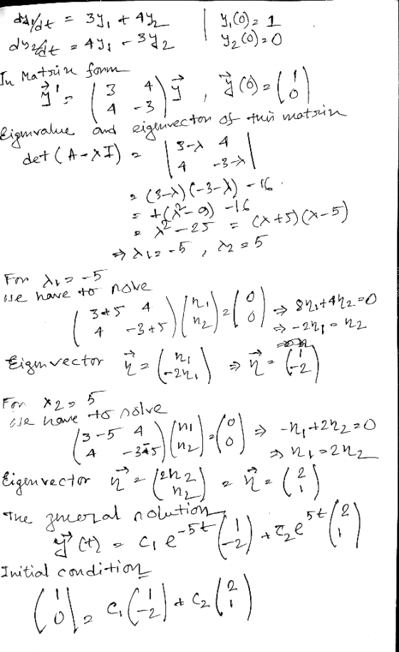 - daldt = 39, a Ay dizdt. 249-342 I Matrin form I 9, (o)= 1 1 ₂ (0) ₂0 Tu to 115,809-18). Eigenvalue and eigenvecton of this