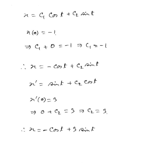 n=6 Cost + C sint 1 (%) - - | >> G +0= -15=-1 25 cost + C2 sint 2= sint + C₂ Cast 2(o)=3 ao+C₂ = 3a (= 3. 2=- Cost +3 sint