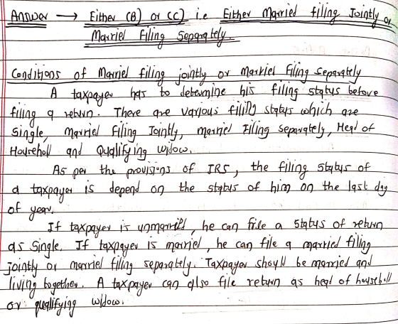 H Annuar – Either (6) or (C) ie Either Maried_filing Jointly on Mauriel_filing Sepqog bely conditions of Married filing joint