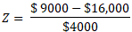 Z= $ 9000 - $16,000 $4000