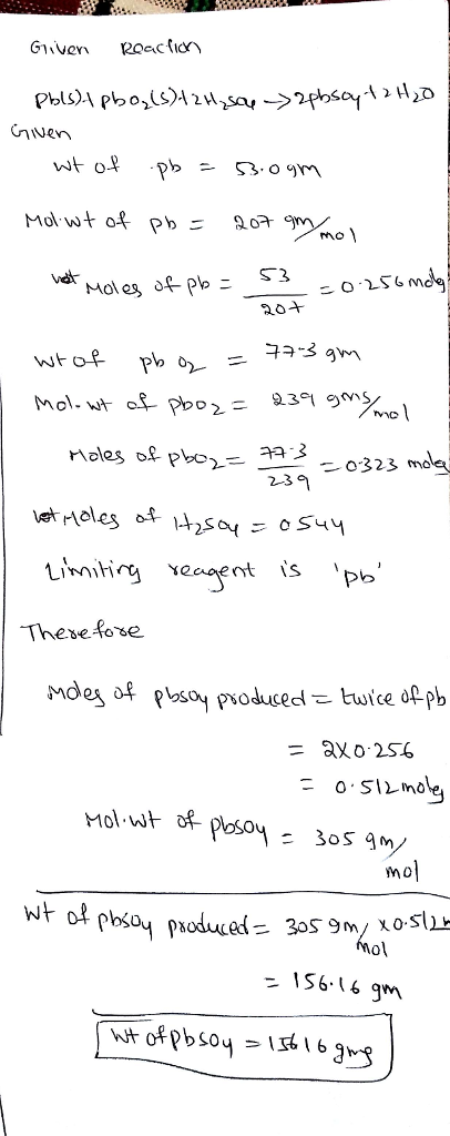 o PbS3.om S 3 20 구구-3 gm A & 23 0 323 mo Thesefose moes otpesoy produced twice appb axo,256 = 3oSm/ mo ol S66 gm