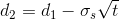 d2 = dı - 0 Vt