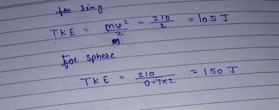 Limg losT mV2 TKE 2 ি at Sphere 210 TK E