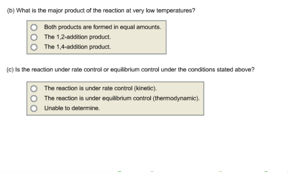 What is the major product of the reaction at very