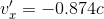 v_x'=-0.874c