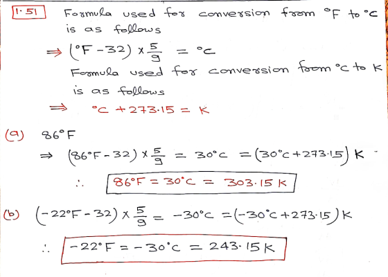 1.51 Formula used for conversion from oF to °C is as follows = (°F-32) x = °C Formula used for conversion from °c to ki is as
