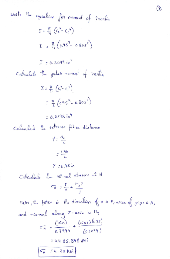 Write the equation for moment of inentia 5-17 (6-C;) 1.5 (0.85. 0.6054) I .0.3099 in calculate the polar moment of inertia