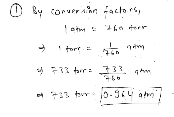© By conversion factors, .. 1 lam = 760 four 9 I forr. a to atim 3 733 tour = 7:33. am & 733 forr = 10.96 % am) 760
