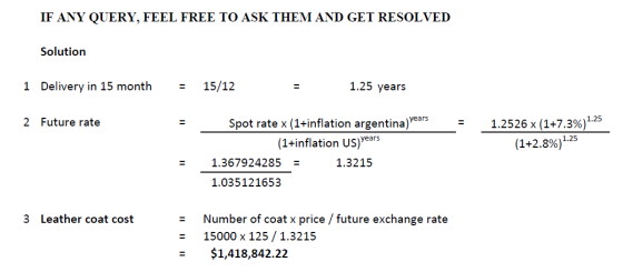 IF ANY QUERY, FEEL FREE TO ASK THEM AND GET RESOLVED Solution 1 Delivery in 15 month 15/12 1.25 years 2 Future rate 1.2526 x