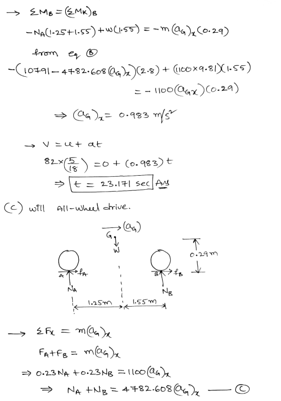 EMB= ({MK)B - NAC1-25+:55) + (1.55) =-m@g)x(0.29) from eq -(10791– 4782.608QG 2)(2-3) + (1100x9.81X1.55) - 100@ax)0.29) (as)