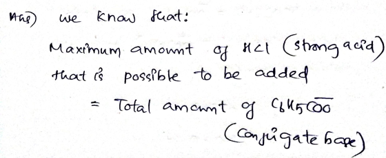 knaw fuat: We Maximum amonnt HI stang acid that Possble to be added Total amonnt o C5oo Conjugate bae)
