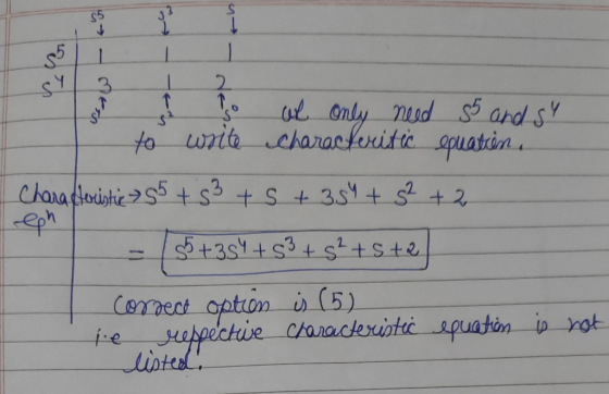 55 ب) 1 - $5 SY 3 1 2 no an only need 55 and sy to write characteritic equation, Chara Heristic 55 +53 + s +354 + s² +2 55 +3