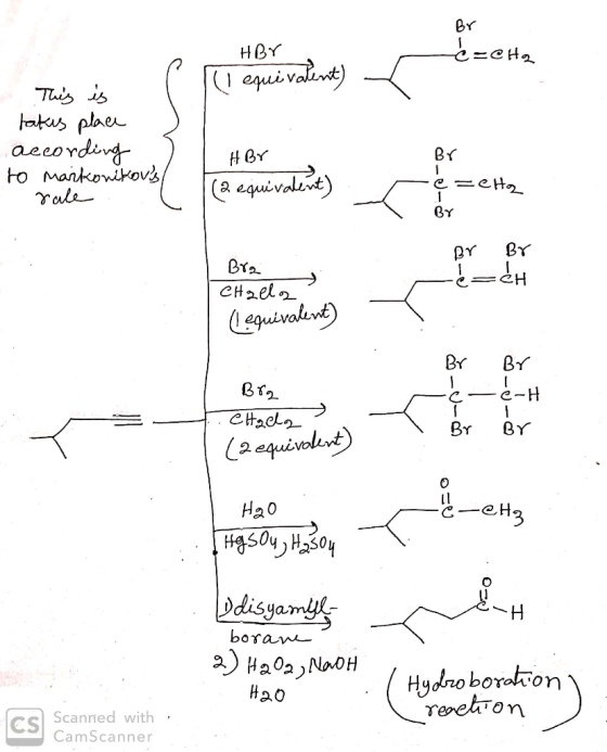 HBY -c=cHQ (1 equivalent) This is takes place , according to markonikovs/ - rale HBr . (2 equiva -0-8 e = eta Bra Br Br é-éh