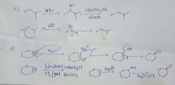 คาร 2) HBY MaNH₂OR Naoh H 3) Con H₂oi 0 애 Lindlar catalyst H/pd Basoy Hugo K₂ 01207