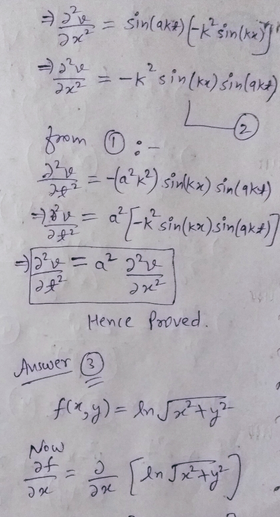 2 simlkx -ksinl)simlak) 2 2 ram : = ax) sidka) sinltkt) 7 simer)sinlake) 2 e a 22 Hence Proved Auswer fry)An Now