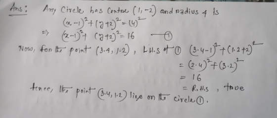 Amy Cirele has Cntae (I,-2) and padius 4 ls (a-1) t (313)- 49 2-1t Cat16 Nono, fon tpoint (3.4, J.2), L.s to 3y-)Ch2t) Ams: 2