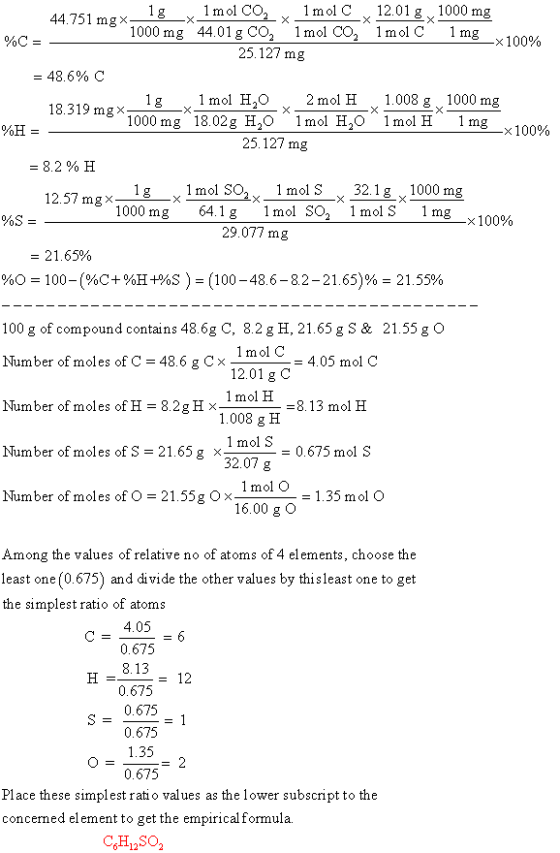 44751 mox_1g _x 1 mol CO2 x 1 mol C 12.018, 1000 mg 1000 mg 44.01 g CO, 1 mol Co, 1 mol C 1 mg %C= 25.127 mg = 48.6% C 18.319