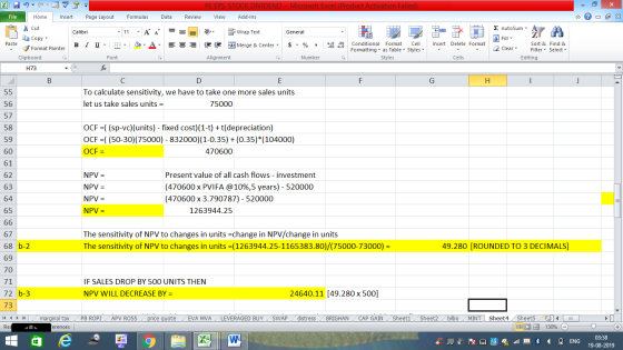 PE EPS, STOCK DIVIDEND - Microsoft Excel (Product Activation Failed) View Add-Ins Review - 2x Σ AutoSum : A = = Dr Wrap Text