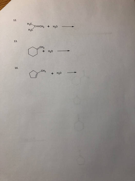 H₂CC=CH₂ + H₂O нс CH2 + H₂O CH3 3 + H₂O