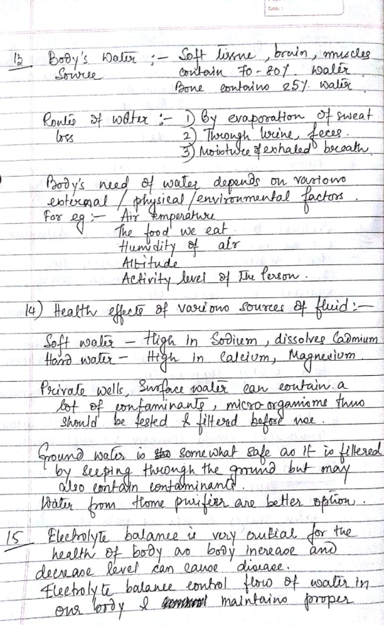 loss Bodys Daler - Soft lissue brain, muscles Source contain fo- 804 Waler Bone conterino 25% water Routes of water : D By e