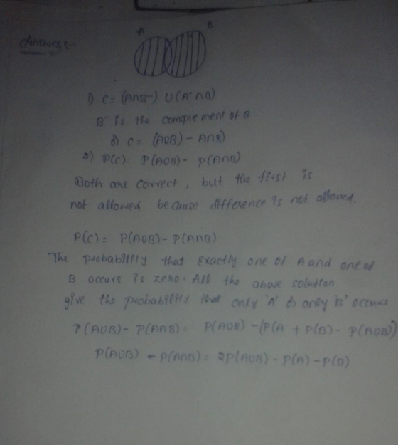 B-ls tto comple ment of B Both avu cowect, but tic frst 1s not allones be couse diffesence is not allourd
