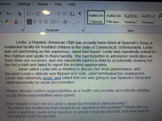 erences Mailings Review View Help 4 | Aa-IA E E DA E EAT A AaBbCcDc AaBbCcDc AaBb C AaBbcc 1 Normal 1 No Spac... Heading 1 He