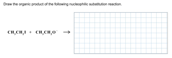Draw the organic product of the following nucleoph