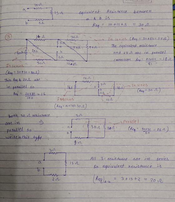 auvalent Resis tance between Su 2 14 JL 30 12 3 The eapivalent resistmce and axe in paxalle Cmnectiem 3on 8 l 3 n ニ30 2 tOo 1
