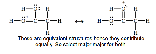 н—ӧ: н н .о—н Н—о—с- с—н Н—0—с—с—н н These are equivalent structures hence they contribute equally. So select major major for