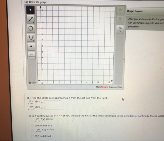 (a) Draw its graph. 12 Graph Layers 4 10 After you add an object to the gra can use Graph Layers to view and properties Fill
