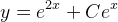 y=e^{2x}+Ce^x