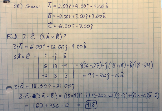 nea 38) Given : A一2.001+4.00 3:00 k B=-A00个43.001+3.00k -6.oot-7.003.-