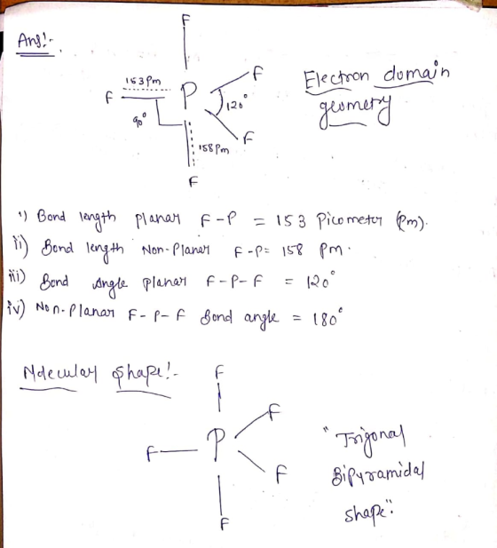 Ansa. 153pm f Electron 153pm domain P Timo geometry T: 58 pm 1 ) Bond length Planar F-P = 153 Picometer (Pm). 1 ) Bond leng