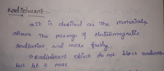 291 Rodiolucent → It is defined as the materials allows The passage of electromagnetic radiation, and more freely Rididucent