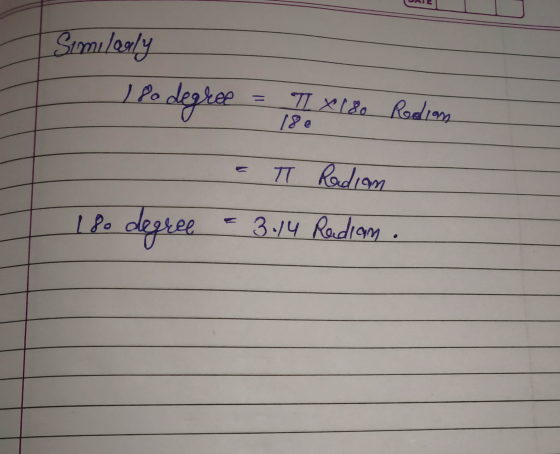 UAE Similarly - Po deglos = 7x18 Rodion L = π Radian I 180 degree = 3.14 Radiam.