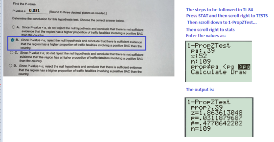 Find the P-value P-value = 0.031 (Round to three decimal places as needed.) Determine the conclusion for this hypothesis test