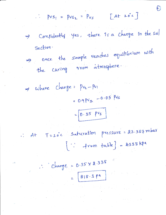 At 2c Cemfidently yes, there ir a Change n the Sol here s a Change n the Soi Section once the sample Yeades equlbrium with th